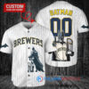 Milwaukee Brewers x DC Comics Batman The Dark Knight with Trophy Custom Baseball Jersey White