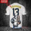 Milwaukee Brewers x Friday the 13th Jason Voorhees Halloween with World Series Trophy Custom Baseball Jersey White