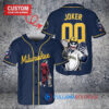 Milwaukee Brewers x Joker DC Comics with Trophy Custom Baseball Jersey Navy