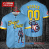 Milwaukee Brewers x Marvel Captain America Steve Rogers with Trophy Custom Baseball Jersey Blue City Connect