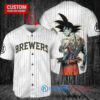 Milwaukee Brewers x Son Goku Kakarot Super Saiyan Dragon Ball Z with Trophy Baseball Jersey White