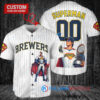 Milwaukee Brewers x Superman DC Comics with Trophy Custom Baseball Jersey White
