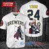 Milwaukee Brewers x Thor Marvel with Trophy Custom Baseball Jersey White