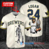 Milwaukee Brewers x Wolverine Logan with Trophy Custom Baseball Jersey Cream