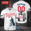 Minnesota Twins x DC Comics Batman The Dark Knight with Trophy Custom Baseball Jersey White