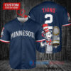 Minnesota Twins x Dr Seuss with World Series Trophy Custom Baseball Jersey Navy