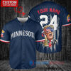 Minnesota Twins x Limited Edition with World Series Trophy Custom Baseball Jersey Navy