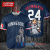 Minnesota Twins x Luke Skywalker Star Wars with Trophy Custom Baseball Jersey Navy