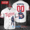 Minnesota Twins x Marvel Captain America Steve Rogers with Trophy Custom Baseball Jersey White