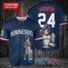 Minnesota Twins x Vegeta Super Saiyan Dragon Ball Z with Trophy Custom Baseball Jersey Navy
