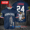 Minnesota Twins x Wolverine Logan with Trophy Custom Baseball Jersey Navy