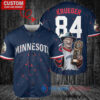 MN Twins Freddy Krueger Halloween World Series Trophy Baseball Jersey Navy