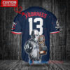 MN Twins Jason Voorhees Halloween World Series Trophy Baseball Jersey Navy