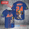 New York Mets x Baby Groot Marvel Guardians Of The Galaxy with Trophy Custom Baseball Jersey Royal