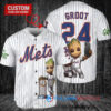 New York Mets x Baby Groot Marvel Guardians Of The Galaxy with Trophy Custom Baseball Jersey White