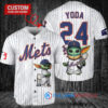 New York Mets x Baby Yoda Star Wars The Mandalorian with Trophy Custom Baseball Jersey White