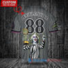New York Mets x Beetlejuice Halloween with World Series Trophy Custom Baseball Jersey Graphite City Connect