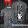 New York Mets x DC Comics Batman The Dark Knight with Trophy Custom Baseball Jersey Graphite City Connect