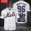 New York Mets x Ghostface Scream Halloween Halloween with World Series Trophy Custom Baseball Jersey White
