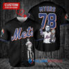 New York Mets x Halloween Michael Myers with Trophy Custom Baseball Jersey Black