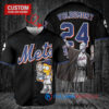 New York Mets x Lord Voldemort Harry Potter with Trophy Custom Baseball Jersey Black