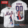New York Mets x Marvel Spiderman with Trophy Custom Baseball Jersey White