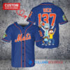 New York Mets x Rick and Morty with Trophy Custom Baseball Jersey Royal