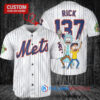 New York Mets x Rick and Morty with Trophy Custom Baseball Jersey White