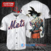 New York Mets x Son Goku Kakarot Super Saiyan Dragon Ball Z with Trophy Baseball Jersey White