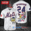 New York Mets x SpongeBob SquarePants with Trophy Custom Baseball Jersey White
