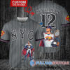 New York Mets x Superman DC Comics with Trophy Custom Baseball Jersey Graphite City Connect