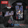 New York Mets x Thor Marvel with Trophy Custom Baseball Jersey Black