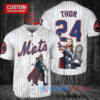 New York Mets x Thor Marvel with Trophy Custom Baseball Jersey White