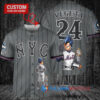 New York Mets x Vegeta Super Saiyan Dragon Ball Z with Trophy Custom Baseball Jersey Graphite City Connect
