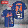 New York Mets x Vegeta Super Saiyan Dragon Ball Z with Trophy Custom Baseball Jersey Royal