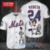 New York Mets x Vegeta Super Saiyan Dragon Ball Z with Trophy Custom Baseball Jersey White