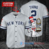 New York Yankees x Dr Seuss with World Series Trophy Custom Baseball Jersey Gray