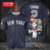 New York Yankees x Dr Seuss with World Series Trophy Custom Baseball Jersey Navy