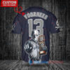 New York Yankees x Friday the 13th Jason Voorhees Halloween with World Series Trophy Custom Baseball Jersey Navy