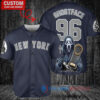 New York Yankees x Ghostface Scream Halloween Halloween with World Series Trophy Custom Baseball Jersey Navy