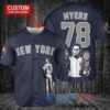 New York Yankees x Halloween Michael Myers with Trophy Custom Baseball Jersey Navy