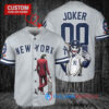 New York Yankees x Joker DC Comics with Trophy Custom Baseball Jersey Gray
