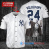 New York Yankees x Lord Voldemort Harry Potter with Trophy Custom Baseball Jersey White