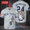 New York Yankees x Luke Skywalker Star Wars with Trophy Custom Baseball Jersey Gray