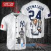 New York Yankees x Luke Skywalker Star Wars with Trophy Custom Baseball Jersey White