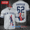 New York Yankees x Marvel Spiderman with Trophy Custom Baseball Jersey Gray