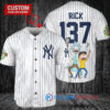 New York Yankees x Rick and Morty with Trophy Custom Baseball Jersey White