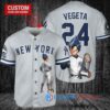New York Yankees x Vegeta Super Saiyan Dragon Ball Z with Trophy Custom Baseball Jersey Gray