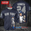 New York Yankees x Vegeta Super Saiyan Dragon Ball Z with Trophy Custom Baseball Jersey Navy