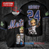 NY Mets Baby Groot Marvel Guardians Of The Galaxy Baseball Jersey Black